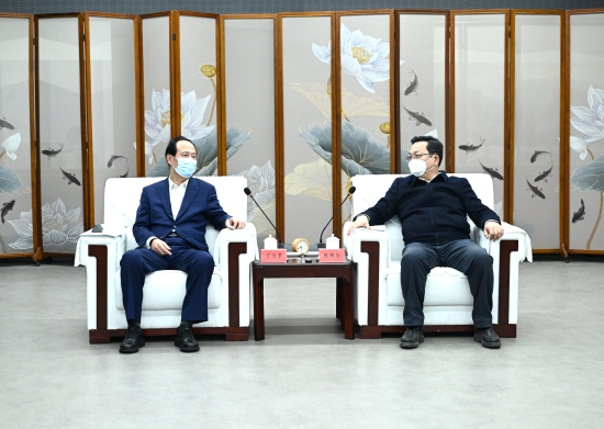 丁焰章與雄安新區黨工委書記、管委會主任張國華會談